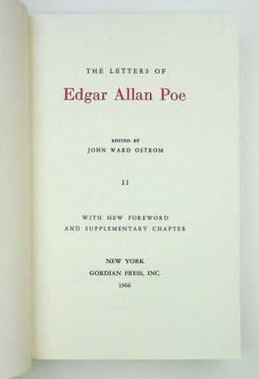 Item #29026 The Letters of Edgar Allan Poe [Volume II only]. John Ward Ostrom, Edgar Allan Poe