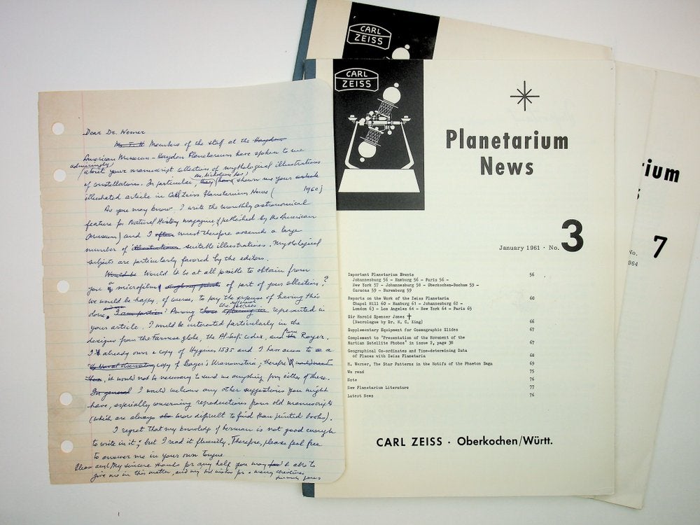 Item #29031 Planetarium News Issues 1-5 and 7 with ALS. Carl Zeiss.
