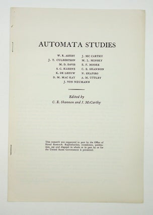 Item #29073 A Universal Turing Machine with Two Internal States. Claude E. Shannon, J. McCarthy,...