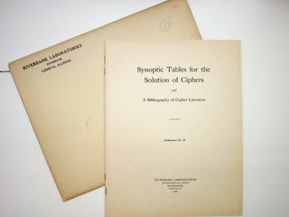 Item #29154 Riverbank Publication No. 18 Synoptic Tables for the Solution of Ciphers and a...