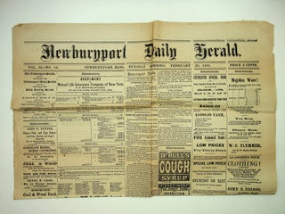 Item #29162 Newburyport Daily Herald, Vol. 52, No. 44 February 20. 1883