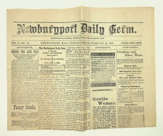 Item #29163 Newburyport Daily Germ, Vol. 5, No. 43, February 20, 1883 "Democracy-General...