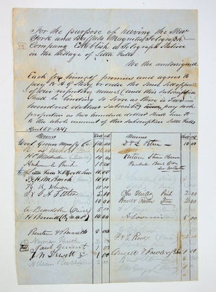 Item #29176 [Manuscript document] A subscription letter from the Village of Little Falls, NY ...