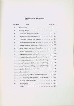 Recommended Practices for Sand Casting Aluminum and Magnesium Alloys ... Second edition 1965