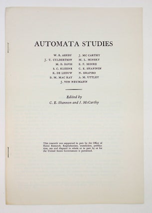 Item #29298 A Universal Turing Machine with Two Internal States. Claude E. Shannon, J. McCarthy,...