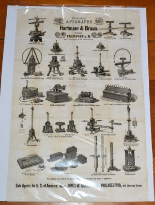 Broadside, scientific instruments] Electrical APPARATUS of Hartman & Braun ... late E. James W. Queen, Co, Hartman, Braun.