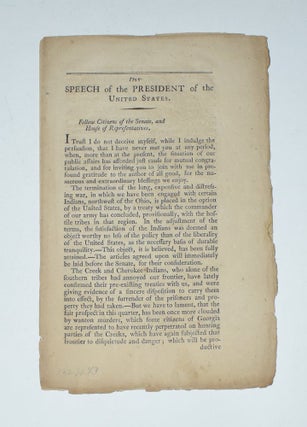 Item #29337 Speech of the President of the United States [1795 - caption title]. George Washington