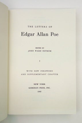 Item #29342 The Letters of Edgar Allan Poe [Volume I only] with new foreword nd supplementary...