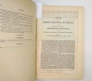Item #29424 "Speech of Robert Dale Owen, of Indiana, on the Bill Organizing the Smithsonian...