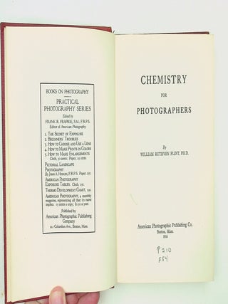 Item #29474 Chemistry for Photographers. William Ruthven Flint