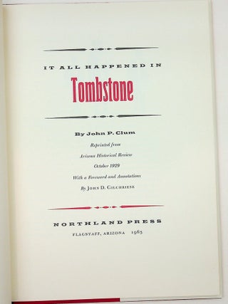 It all Happened in Tombstone