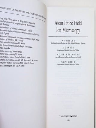 Atom Probe Field Ion Microscopy