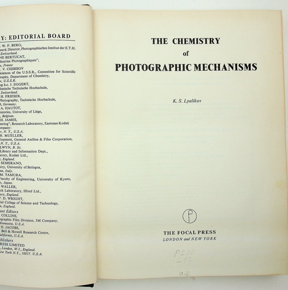 Item #29773 The Chemistry of Photographic Mechanisms. K. S. Lyalikov.