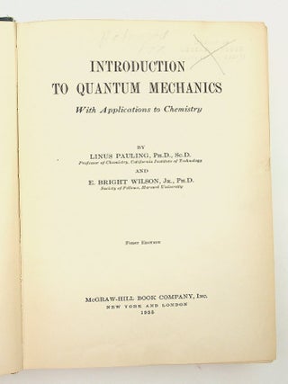 Introduction to Quantum Mechanics with Applications to Chemistry